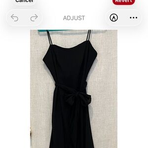 White by Vera Wang Black gown with Spaghetti Straps.